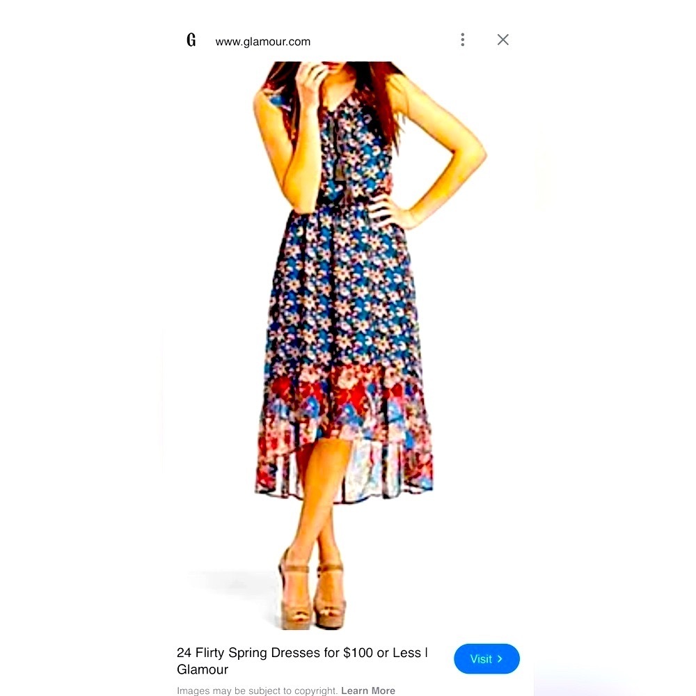 I Heart Ronson Blue and Orange High Low Sundress
